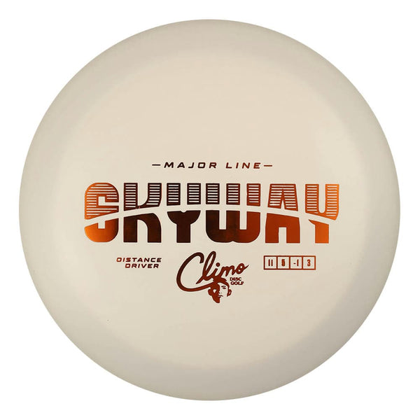 #13 White (Orange Metallic) 170-172 Climo Disc Golf Major Line Skyway