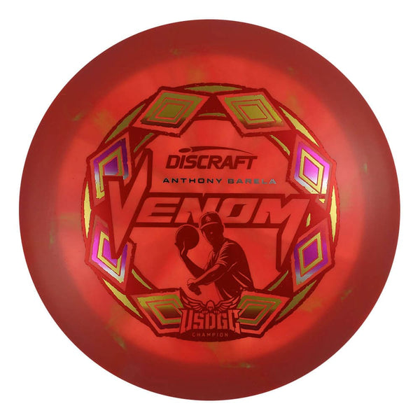 #48 (Red Metallic/Summer Sunset/Gold Holo) 173-174 Anthony Barela Victory Edition ESP Swirl Venom
