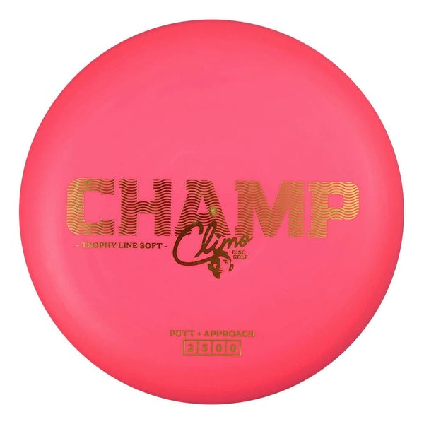 #4 Pink (Gold Metallic) 173-174 Climo Disc Golf Trophy Line Soft Champ