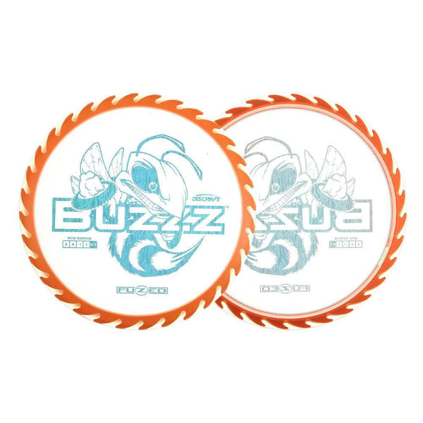 #38 Clear/Orange (Blue Waterfall) 175-176 Fuzed Line Buzzz with Saw Pattern