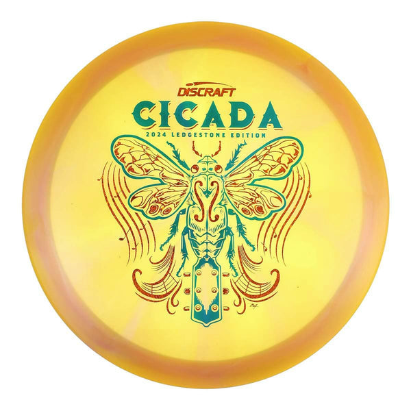 #4 (Teal Matte/Orange Sparkle Stars) 164-166 Z Swirl Cicada